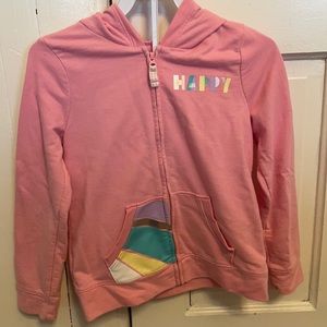 Girls pink zipper sweatshirt